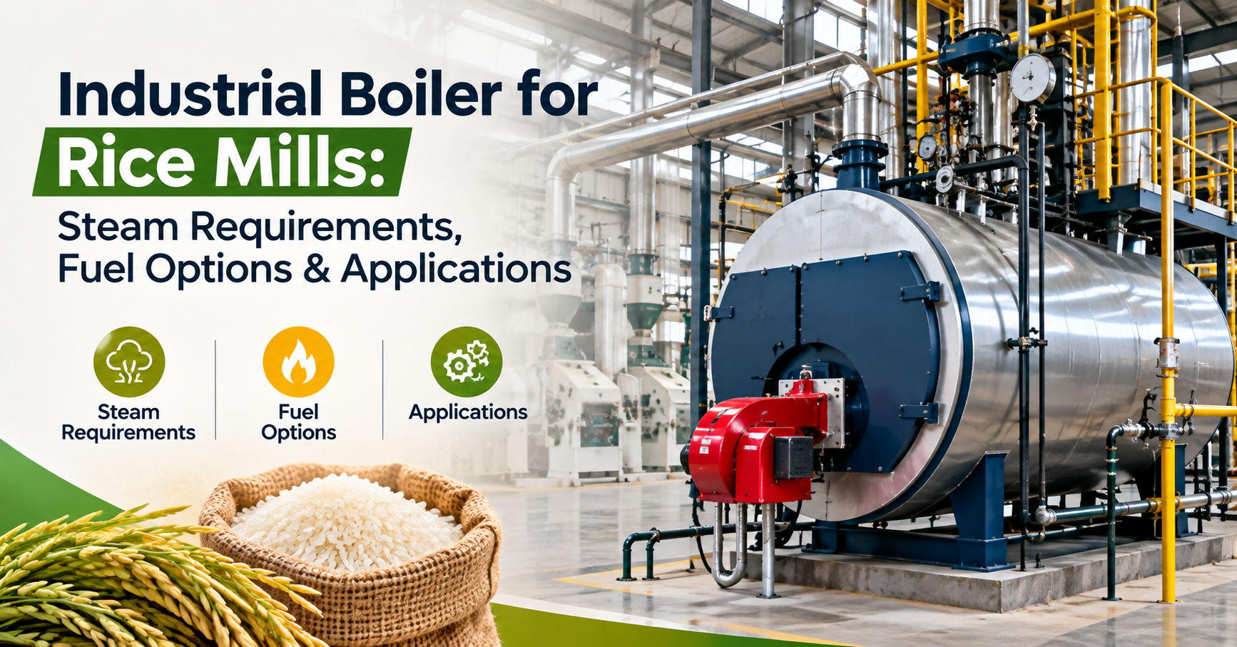 Industrial Boiler for Rice Mills: Steam Requirements, Fuel Options & Applications